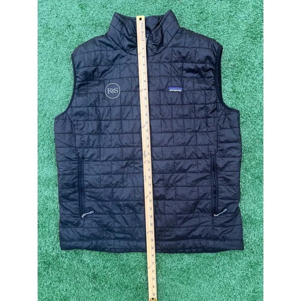 Patagonia Mens Nano Puff Vest XL Black King & Spalding K&S Corporate Logo Puffer